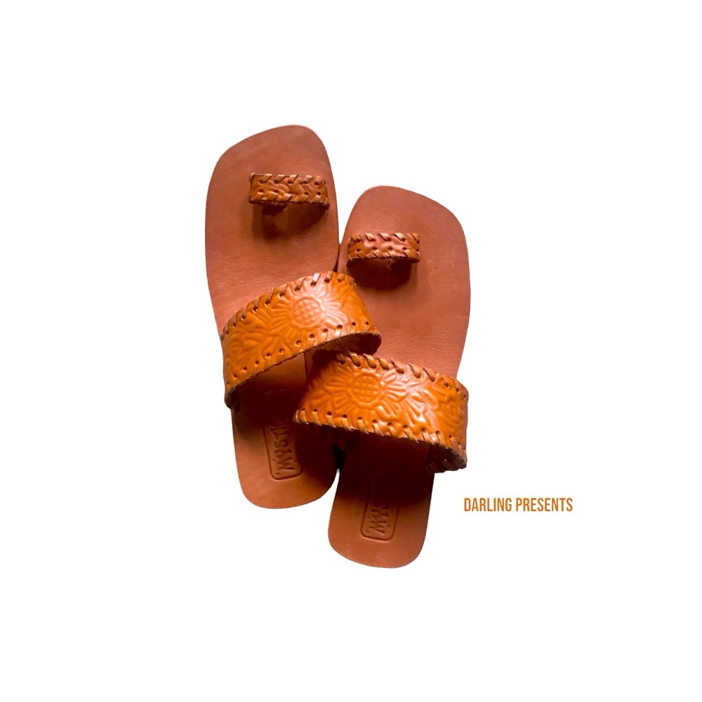 Mystique Leather Sandals Women Color Brown Size 8